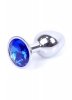 Korek analny z kryształem Jewellery Silver PLUG- Dark Blue